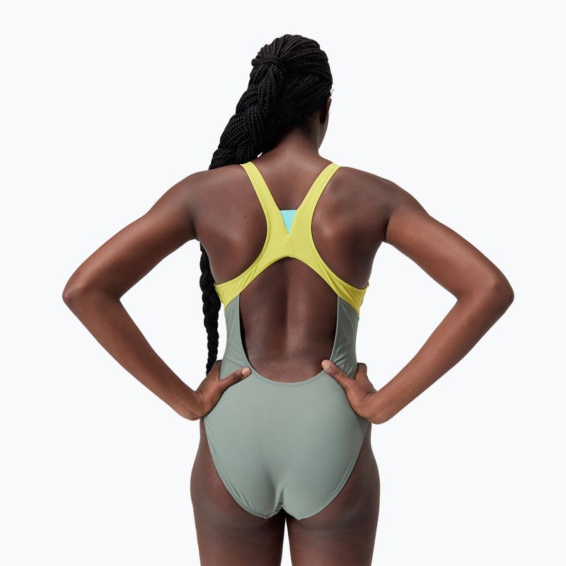 Costum de baie dintr-o bucată pentru femei Speedo Zip Colorblock soft olive 2