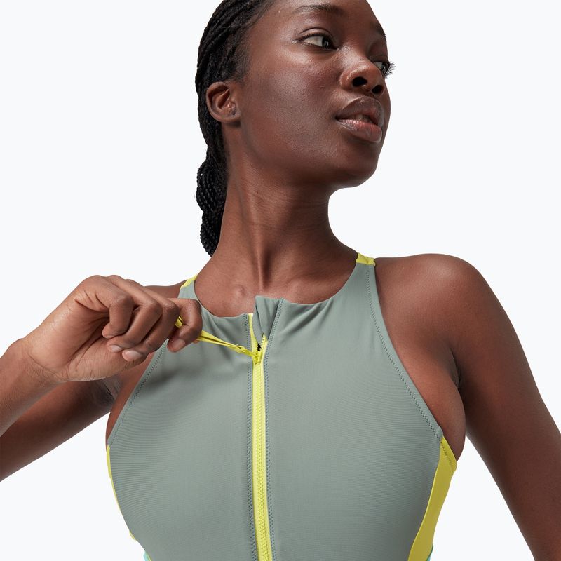 Costum de baie dintr-o bucată pentru femei Speedo Zip Colorblock soft olive 3