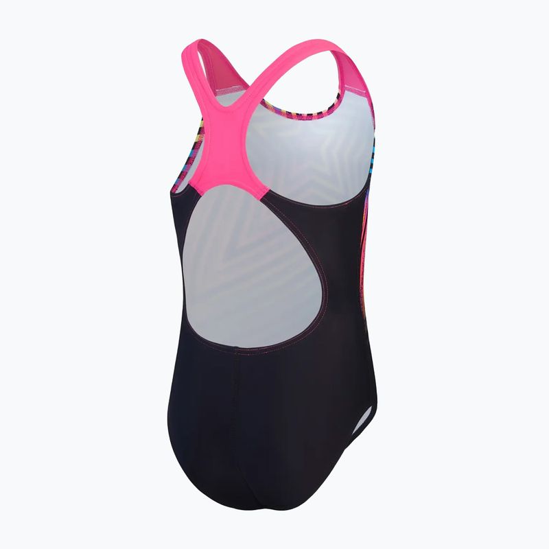 Costum de baie dintr-o bucată pentru copii Speedo Digital Placement Splashback black/lemon driz/flare pink/true cobalt 3