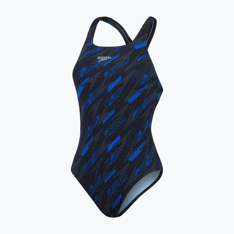 Costum de baie dintr-o bucată pentru femei Speedo HyperBoom Allover Medalist black/true cobalt/curious blue 2