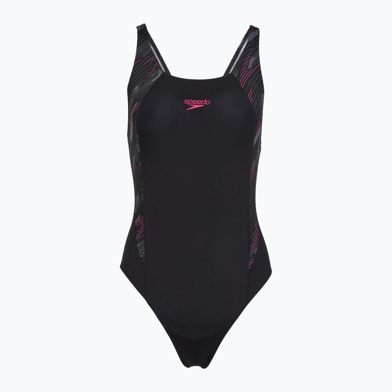 Costum de baie întreg pentru femei Speedo HyperBoom Splice Muscleback black/electric pink
