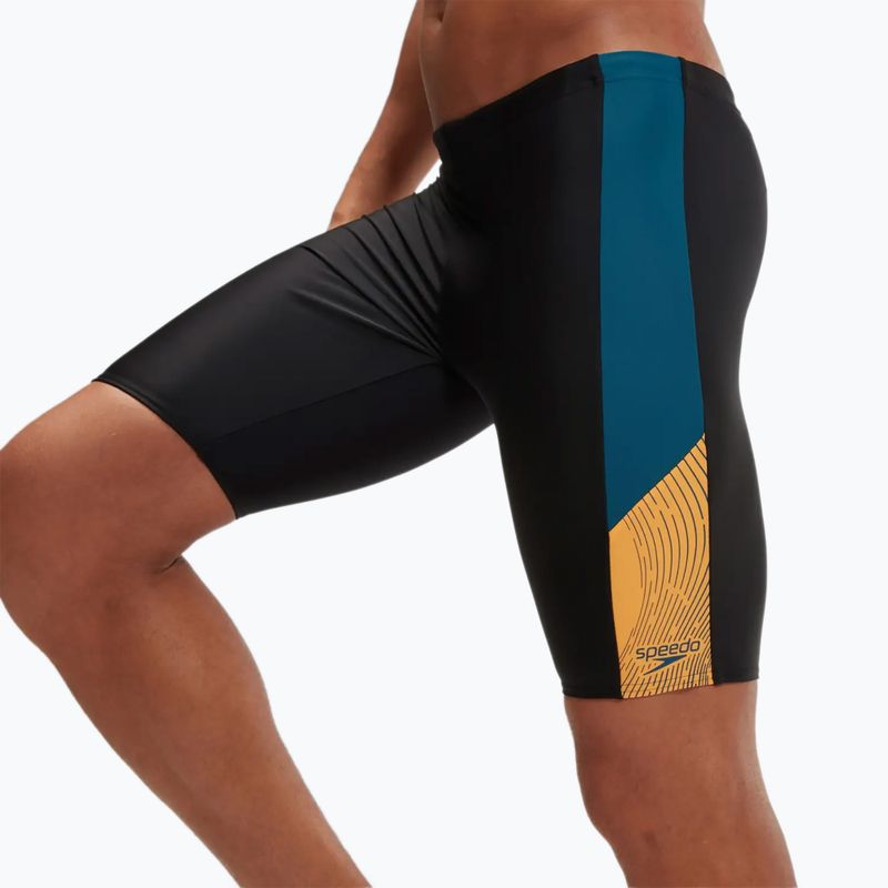 Costum de baie pentru bărbați Speedo Dive black/dark teal/mandarin Peel 6