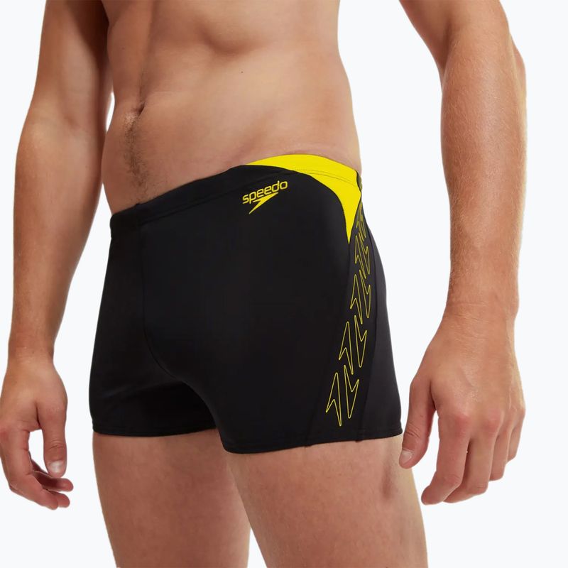 Boxeri de baie pentru bărbați Speedo Hyper Boom Splice black/lemon drizzle 6