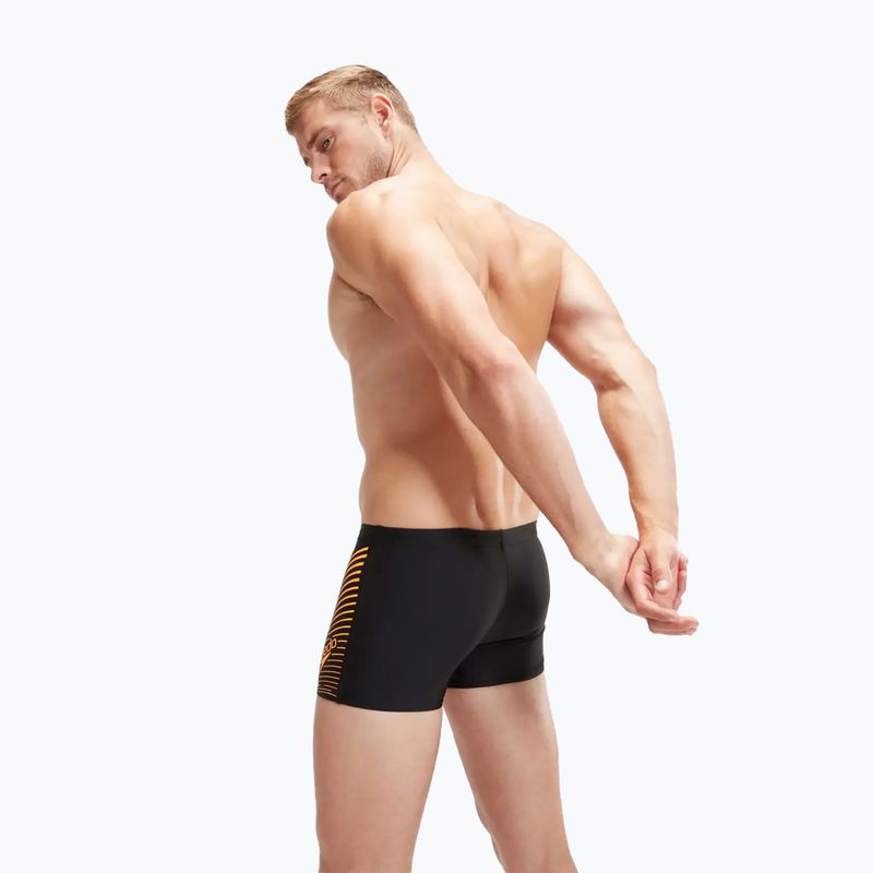 Boxeri de baie pentru bărbați Speedo Medley Logo black/mandarin peel 6