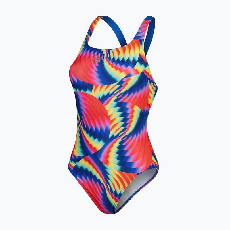 Costum de baie pentru femei Speedo Allover Digital Leaderback watermelon/flare pink/man peel/lemon drizzle 2