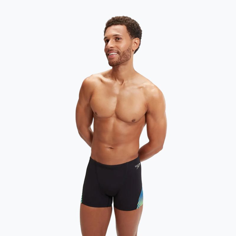 Boxeri de baie pentru bărbați Speedo Allover Digital V-Cut Aquashort black/true cobalt