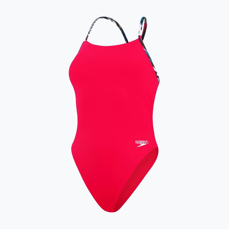 Costum de baie dintr-o bucată pentru femei Speedo Solid Lattice Tie-Back red/blue 2