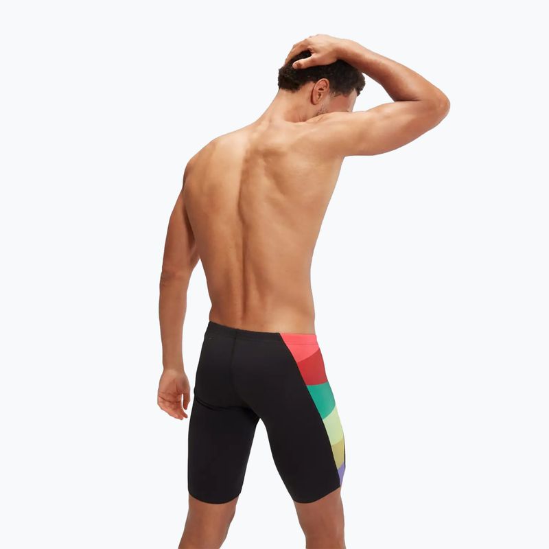 Costum de baie pentru bărbați Speedo Placement Digital V-Cut black/sweet purple/harlequin green/watermelon 6