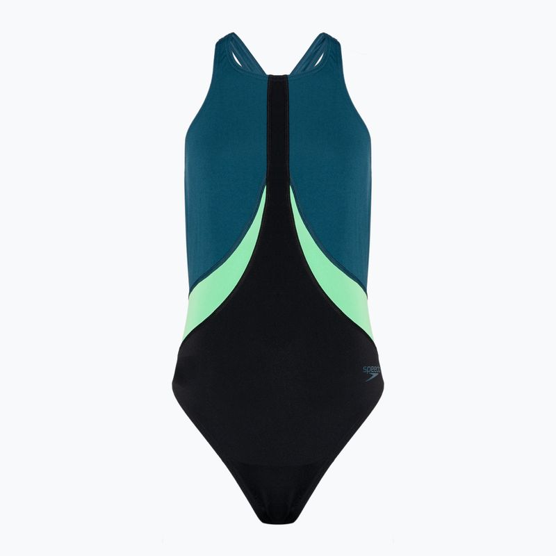 Costum de baie dintr-o bucată pentru femei Speedo Colourblock Highneck Crossback