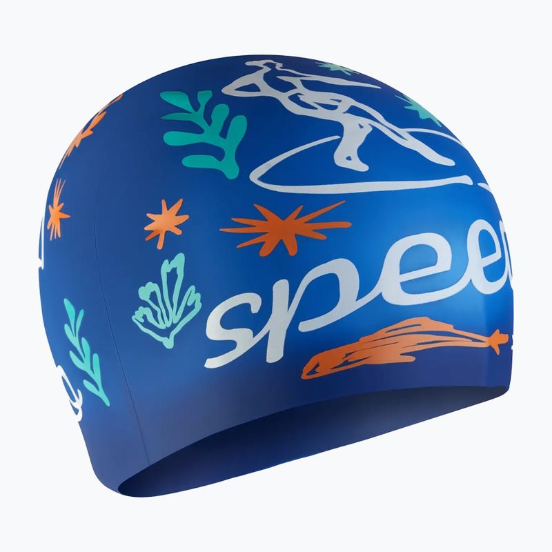 Cască de înot pentru copii Speedo Junior Printed Silicone zafre blue/white