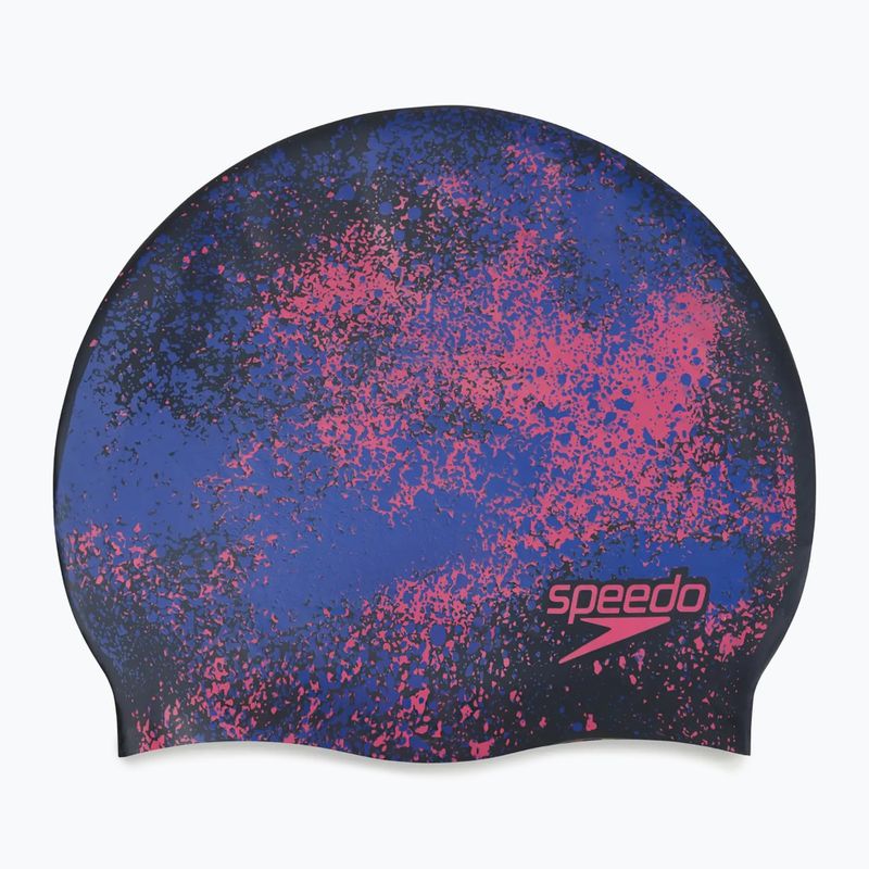Cască de înot pentru copii Speedo Reversible Slogan Junior starburst true cobalt/flare pink