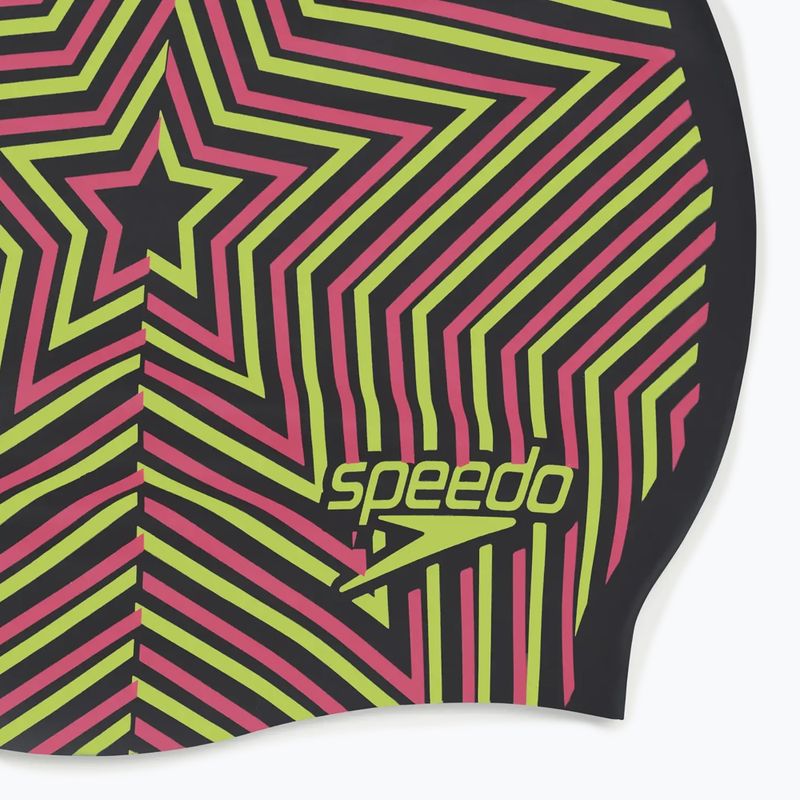 Cască de înot pentru copii Speedo Reversible Slogan Junior starburst true cobalt/flare pink 4