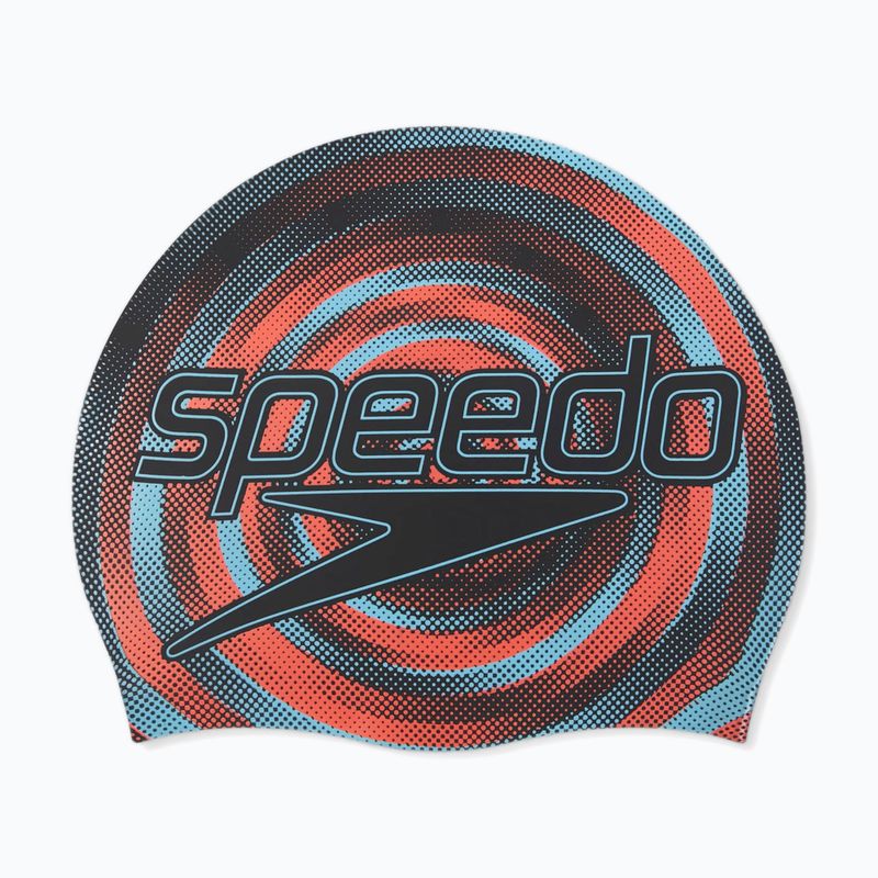 Cască de înot pentru copii Speedo Printed Silicone black/picton blue/siren red