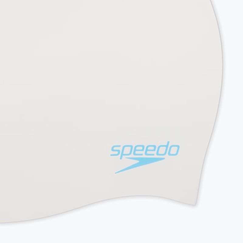 Cască de înot pentru copii Speedo Plain Moulded Silicone white/aqua splash 3