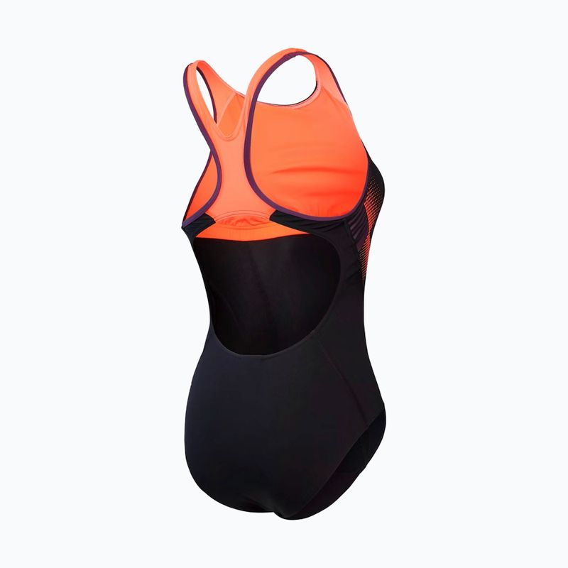 Costum de baie dintr-un element Speedo Placement Laneback black/siren red/plum dandy 2