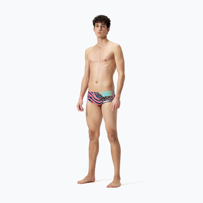 Boxeri de înot pentru bărbați Speedo 13.5 cm Allover Training Club Brief black/matcha green/siren red 2