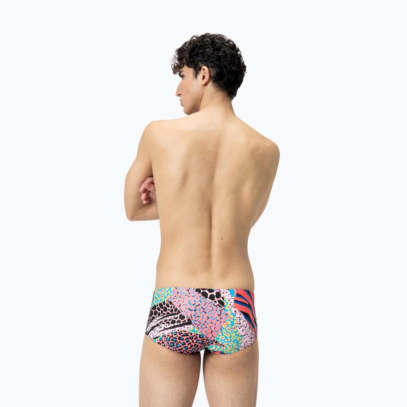 Boxeri de înot pentru bărbați Speedo 13.5 cm Allover Training Club Brief black/matcha green/siren red 3