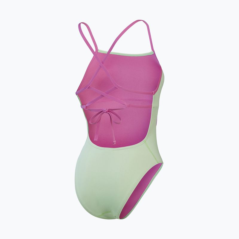 Costum de baie dintr-un element Speedo Solid Lattice Tie-Back matcha green 2