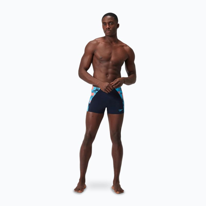 Boxeri de înot pentru bărbați Speedo Endurance+ MAX Splice Aquashort true navy/picton blue/siren red