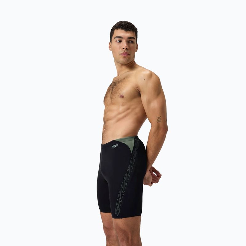 Boxeri de înot pentru bărbați Speedo HyperBoom Splice Jammer black/country green 10