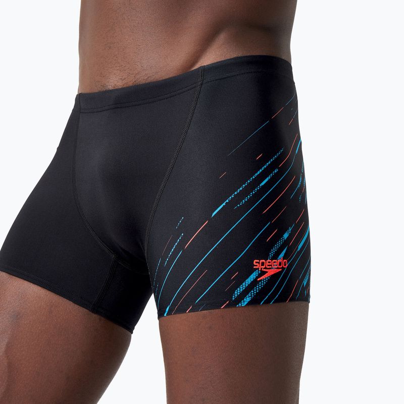 Boxeri de înot pentru bărbați Speedo HyperBoom V-Cut Aquashort black/picton blue/siren red 9