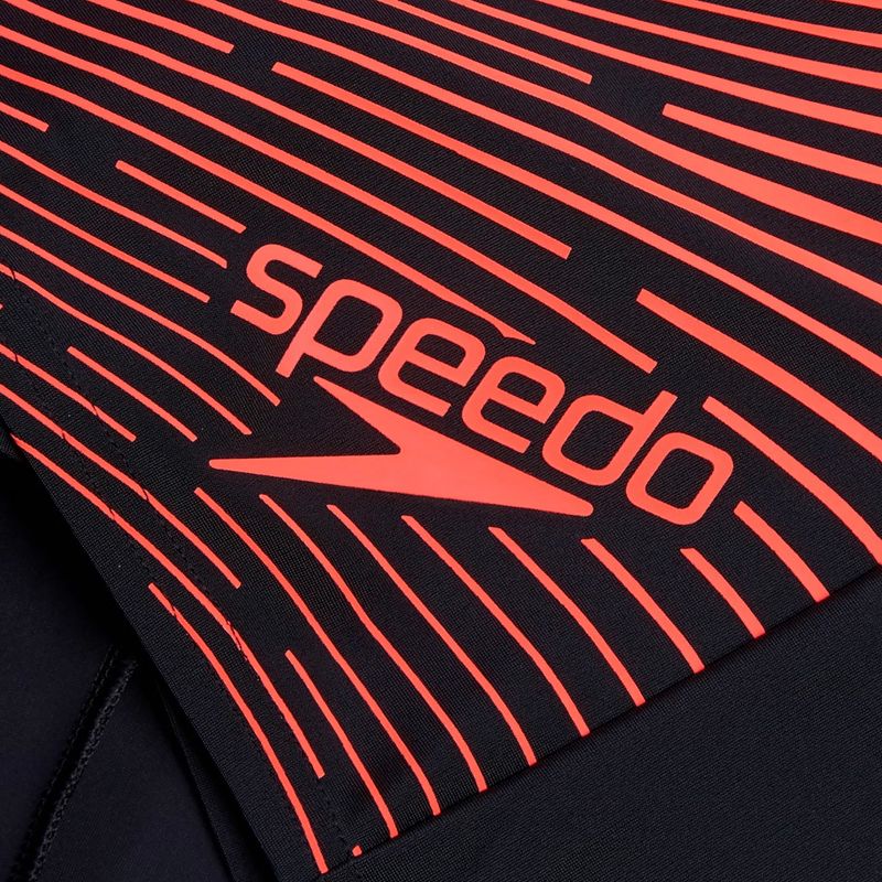 Boxeri de înot pentru bărbați Speedo Medley Logo Aquashort black/siren red 3