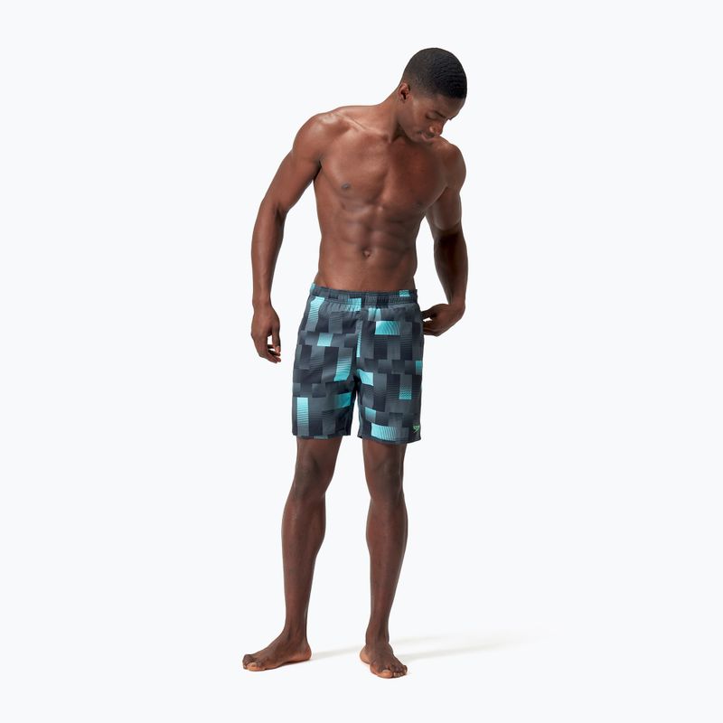 Boxeri de înot pentru bărbați Speedo Xpress Lite Allover 18" Watershort usa charcoal/black/marine blue 6