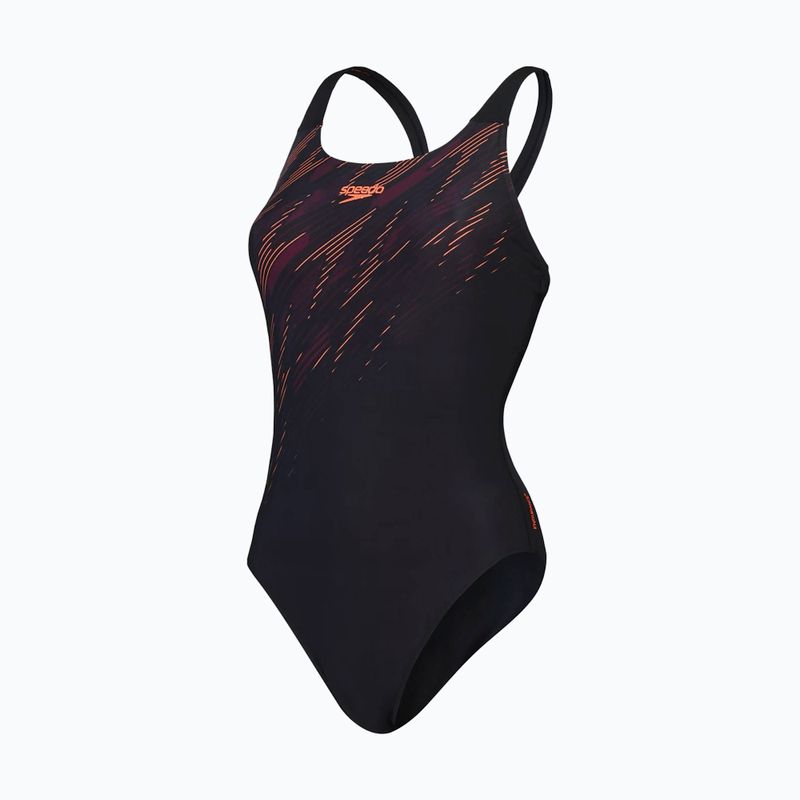 Costum de baie dintr-un element Speedo HyperBoom Placement Muscleback black/siren red/plum dandy