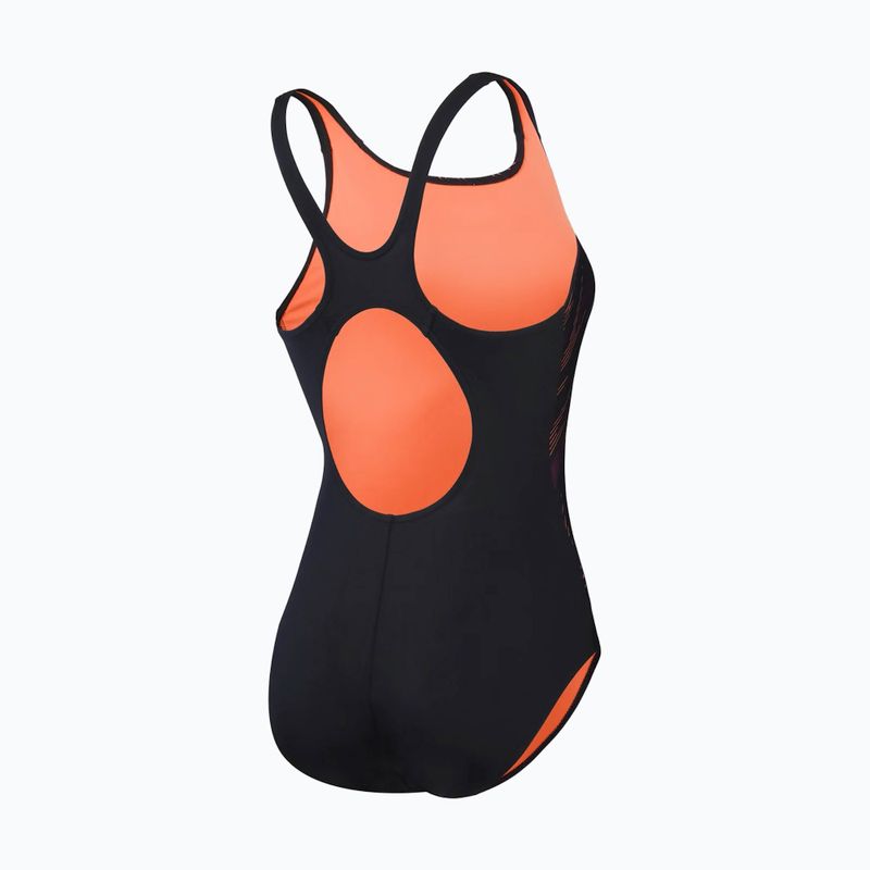 Costum de baie dintr-un element Speedo HyperBoom Placement Muscleback black/siren red/plum dandy 2