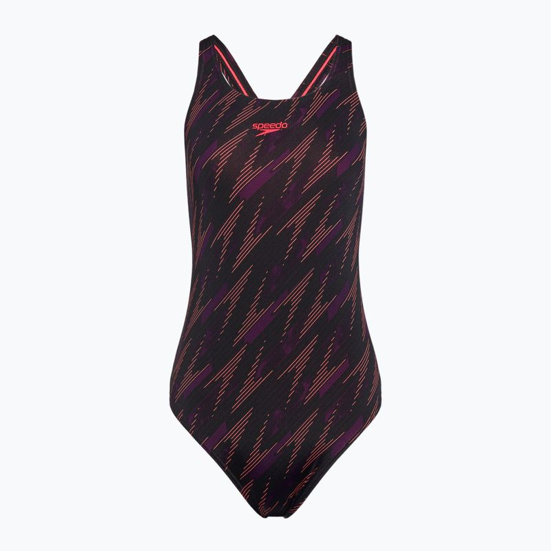 Costum de baie dintr-un element Speedo HyperBoom Allover Medalist black/plum dandy/siren red