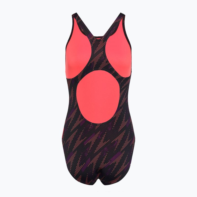 Costum de baie dintr-un element Speedo HyperBoom Allover Medalist black/plum dandy/siren red 2