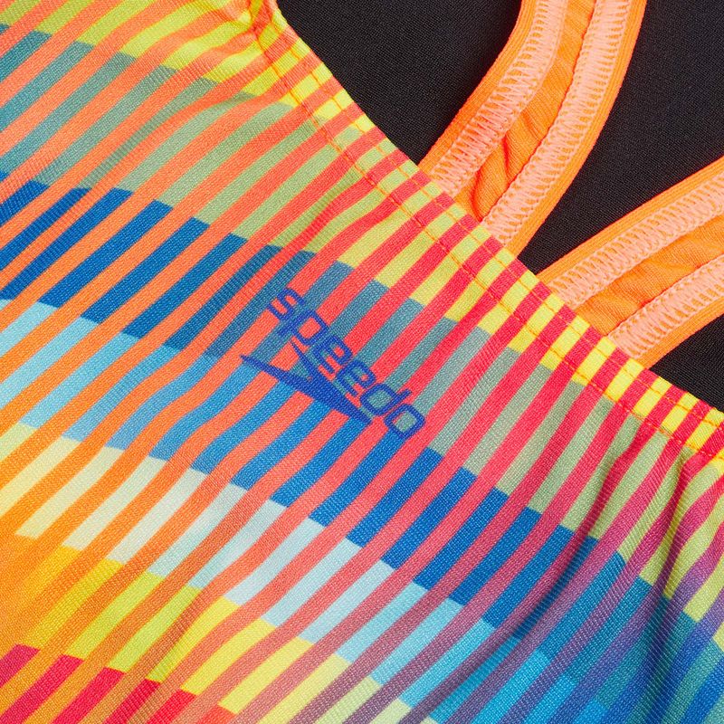 Costum de baie dintr-un element pentru copii Speedo Digital Placement Powerback black/siren red/true cobalt/lemon drizzle