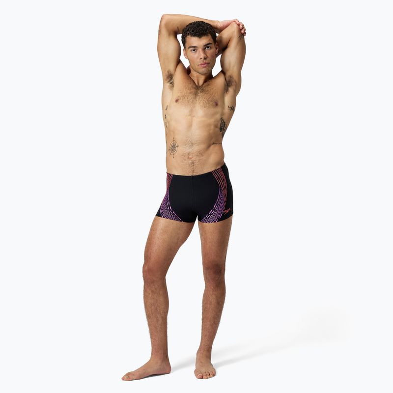 Pantaloni scurți de baie  pentru bărbați Speedo Duo Logo Print Aquashort black/coral sands/neon violet 2