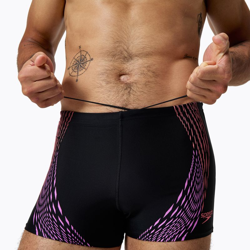 Pantaloni scurți de baie  pentru bărbați Speedo Duo Logo Print Aquashort black/coral sands/neon violet 4