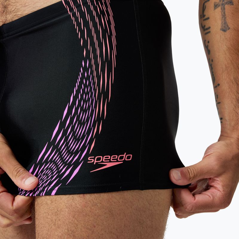 Pantaloni scurți de baie  pentru bărbați Speedo Duo Logo Print Aquashort black/coral sands/neon violet 5