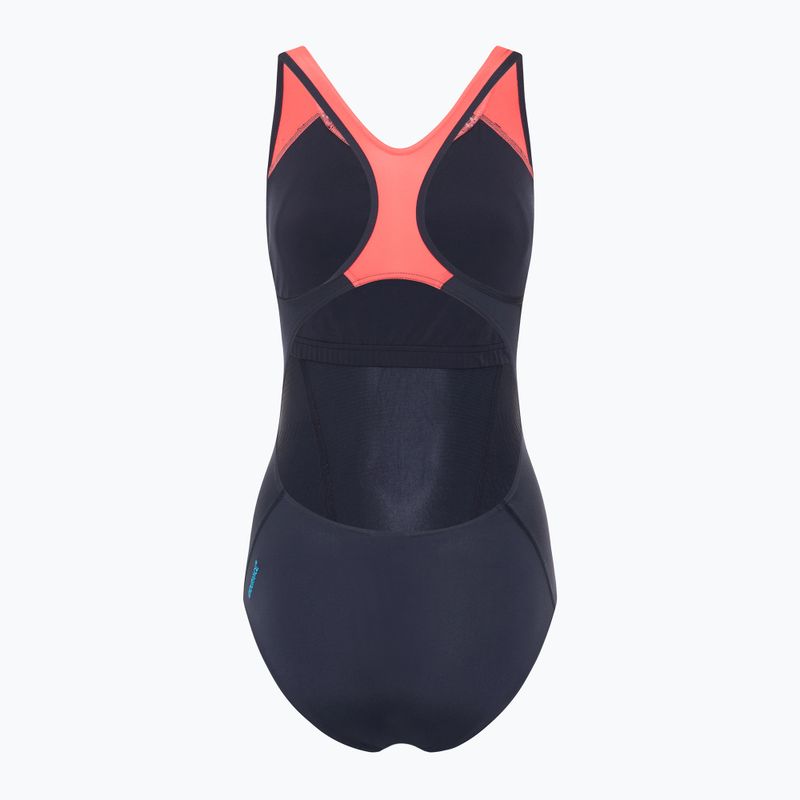 Costum de baie dintr-o piesă pentru femei Speedo Placement Laneback zoom boom placement/true navy 2
