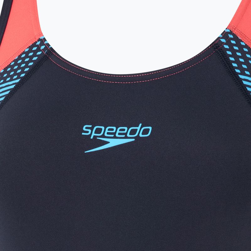 Costum de baie dintr-o piesă pentru femei Speedo Placement Laneback zoom boom placement/true navy 3