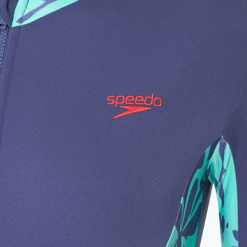 Costum de baie dintr-o piesă pentru femei Speedo Long Sleeve Panel hapuna blue 3