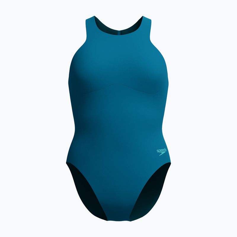 Costum de baie întreg pentru femei Speedo Racer Zip with Built in Swim Bra dark teal 7