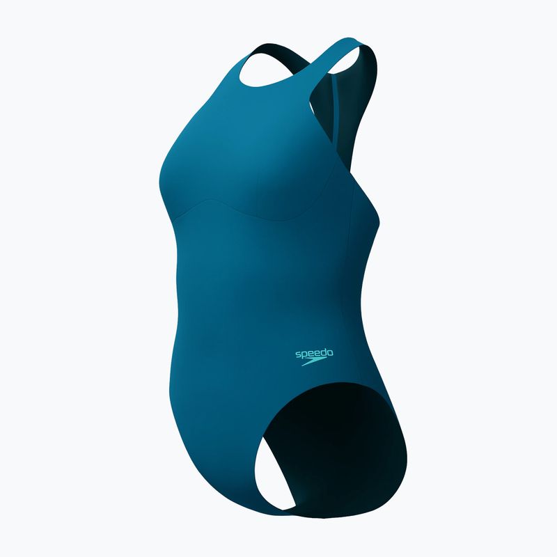 Costum de baie întreg pentru femei Speedo Racer Zip with Built in Swim Bra dark teal 8