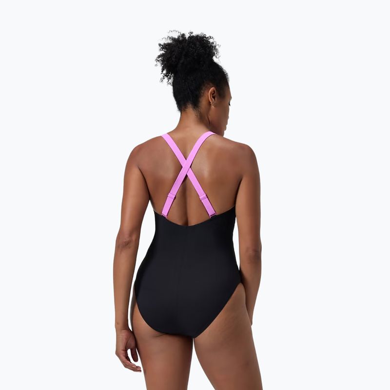 Costum de baie întreg pentru femei Speedo Shaping Crossback neon violet 5