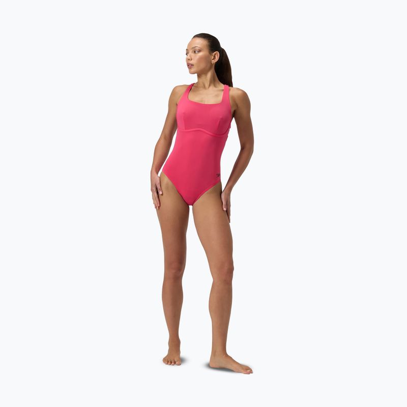 Costum de baie întreg pentru femei Speedo Flex Band with Swim Bra raspbery fill/vermilion/punch 2