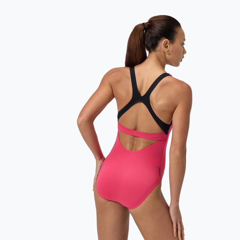 Costum de baie întreg pentru femei Speedo Flex Band with Swim Bra raspbery fill/vermilion/punch 3