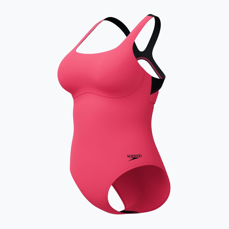 Costum de baie întreg pentru femei Speedo Flex Band with Swim Bra raspbery fill/vermilion/punch 9