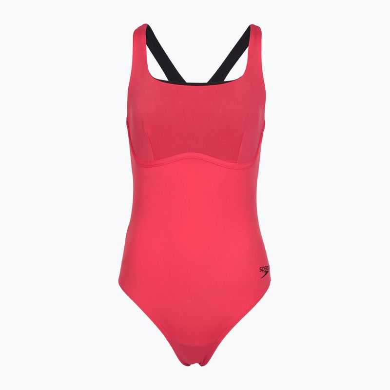 Costum de baie întreg pentru femei Speedo Flex Band with Swim Bra raspbery fill/vermilion/punch 7