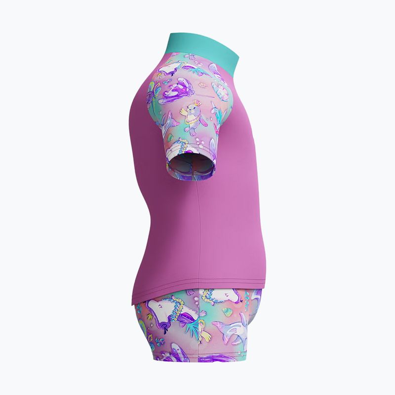 Costum de baie din două piese pentru copii Speedo Digital Rash Top Set neon violet 5