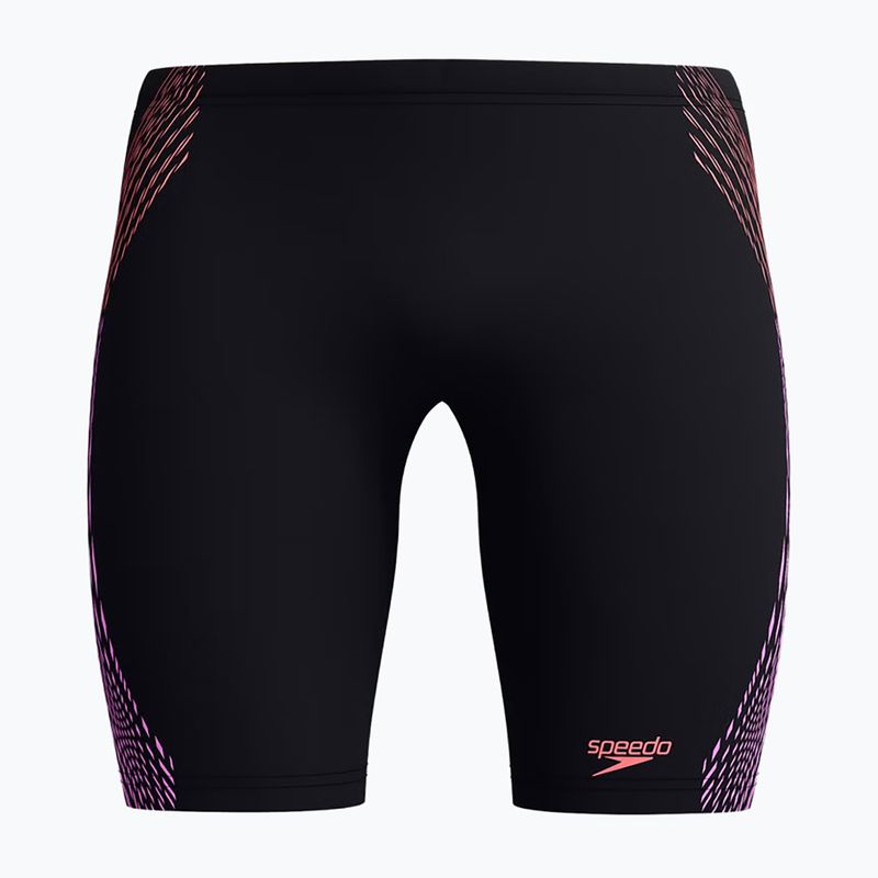 Jammere de înot pentru bărbați Speedo Duo Logo Print Mid Jammer black/coral sands/neon violet 5