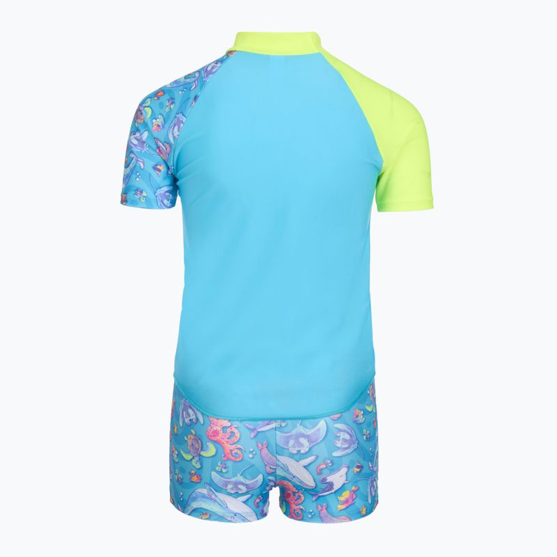 Costum de baie bărbătesc din două piese Speedo Learn To Swim Digital Rash Top Set turkish sea 2