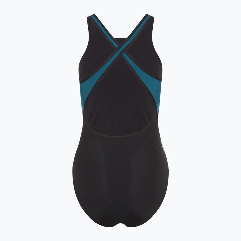 Costum de baie dintr-o piesă pentru femei Speedo High Neck Splice Cross Back dark teal 2