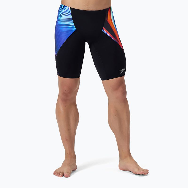 Pantaloni scurți de baie  pentru bărbați Speedo Placement Digital V-Cut Jammer lava blur/speedo black 5